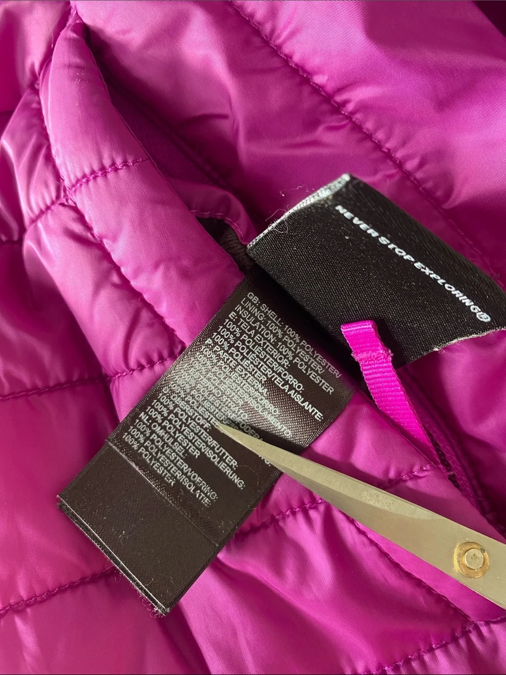 The North Face Girls' Reversible Mossbud Swirl Jacket Puffer Magenta L (14/16)